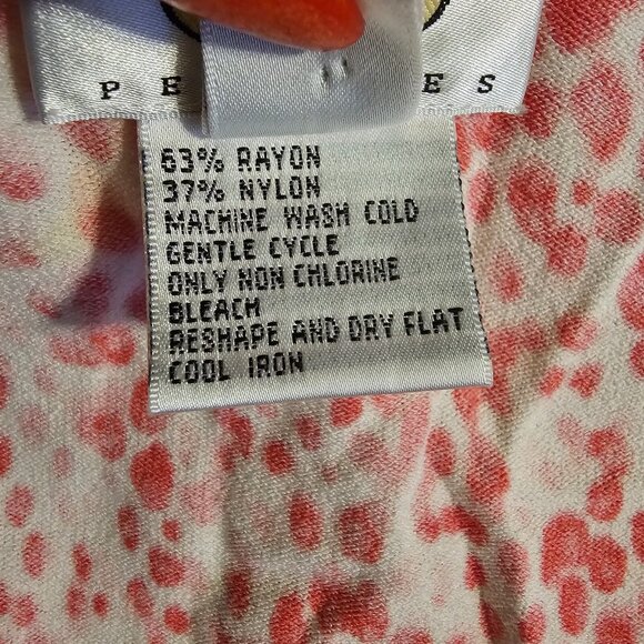 TALBOTS Woman's Petite S White Pink Animal Print BUTTON CARDIGAN SWEATER - Picture 9 of 9